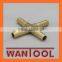 BRASS 4 way pipe air connectors, hose barb pipe fitting