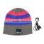 Cool Striped Wireless Bluetooth Music Knit Hat with Handsfree Smart Cap Headset