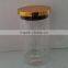 cylinder glass jar with plastic cap oe wooden cap glass jars