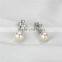 Stud Pearl Earrings 8-9mm AAA Tear Drop Fashion Freshwater Natural White Pearl Earring