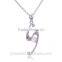 Fashion Simple S Shape Solid 925 sterling Silver Letter Bead Necklaces Pendant