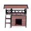 PawHut 2-Story Wood Indoor/Outdoor Cat House -Brown