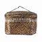 Cheap new design travel leopard print cosmetic bag