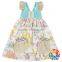 Cute Animal Printing Skirt Baby Girls Ruffle Pocket Dress 100% Cotton Birthday Little Girls Dresses