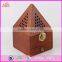 2017 Hot sale antique pyramid design wood incense holder / incense burner W02A258-S