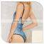 Blue fish pattern women sex swimming suit / sexy swimming suit