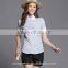 Ladies Fashion Short Sleeve Shirt Contrast Collar And Cuff Shirt
