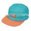 Custom printed strapback hat flat brim blank 5 panel cap
