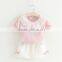 Kids Clothes Plaid Shirt Short Sleeve Round Lace Collar Match Cotton Shorts With Two Smaller Bowknot