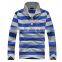 2016 Hot Sale Custom 100% Cotton Long Sleeve Mens Stripe Polo Shirts With Pocket