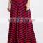 2015 Fold-over Waist Stripe Print Skirts Fashion Long Maxi Skirt