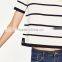 clothes for women printed striped white and black Short Sleeve