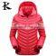 Fashion outdoor red reflective winter snowsuit warm down jacket for ladis