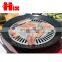 Different kinds of bbq with hot grill plates