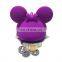 New Cute Women Bag Mickey Mouse Big Ear Bow Coin Bags Silicone Wallets