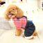 New arrival pet dogs jeans suspender trousers dogs shirt with jeans pant
