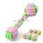 low price durable cute dog chew toy cotton rope teeth cleaning toy for pet dog