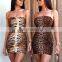 Women Dresses Robe Vestidos Dress Leopard Tiger Strap Bodycon Party Dress Gown Strapless dresses