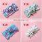Baby Girl headband Soft Nylon flower print headwear with bow Kids Girl Hair Accessories 22colors