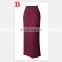 wholesale long skirts 100% polyester women solid color patchwork skirt for women