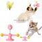 New Interactive Feather Spring Cat Toy High Elastic Spring Cat Ball Toy 360 degree Rotate Kitty Toy