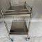 Factory Price Clinic Stainless Steel 2 Self Instrument Trolley for Hospital Use
