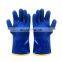 Low price wholesale custom winter blue cold resistant pvc work gloves