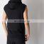 Wholesale men compression sleeveless custom gym clothes fit men in a tight hoodie vest