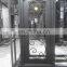 in stock villa metal frame flat top design safety tempered glass single swing wrought iron  entry door with opening window