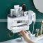 Wall Mounted Plastic Dust-Proof Storage Box for Toothbrush, Toothpaste, Shampoos, hair drier