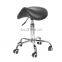 Saddle shape stool with backrest Black PU Leather Chair Dental Saddle