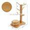 Bamboo Mug Rack Tree Organizer Bottle Drying Holder Coffee Drinking Cup Storage Organizer with 6 Coasters