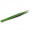 Pointed anti-static tweezers green stainless steel environment-friendly high-precision tweezers plus hard tweezers cute sticker green straight head