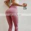 Latest sexy peach hip high waist yoga pants women's fitness pants knitted  seamless hollow breathable yoga clothing