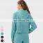 Hooded Sweatshirt Custom Sportswear Long Sleeve Thumb Holes Sports Clothes Gym Fitness Jackets Women Zipper Wamth Yoga Jacket