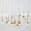 Modern Luxury Cluster Pendant Light Unique Alabaster Chandeliers Duplex Stair Ceiling Rock Crystal  Hanging Lamp