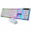 Computer Kit USB-geführtes Tastatur-Maus-Set mit Regenbogenfarben-Backlight für iPad, Laptop und PC. Tastatur-Maus-Kombinationen