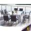 Aluminum Synthetic Rattan Outdoor Restaurant Dining Set With Waterproof Cushion