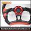BLACK PVC LEATHER RACING STEERING WHEEL