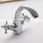 No.23801 Chrome Palting Desk Mounted Dual Levers Brass Basin Mixer