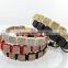 Wholesale micro setting zircon bracelet Braided stone beads Bracelet With Stainless Steel beads