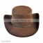 2015 FASHION STYLISH BROWN DJANGO WESTERN LEATHER TOP HAT FOR MENS