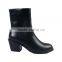 European Style high heels women shoes ankle boot Fashion Platform Black PU Leather Womens Boots