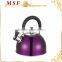 MSF-2840 Heat resistant red painting on kettle 2.5L whistling kettle with induction bottom