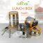 food garde insulated colorful PP stainless steel tiffin carrier lunch box for school