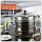 Allnice-two overlapping stainless steel steamer pot with glass&steel lid