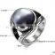 Big Black Stone Ring Black Opal Finger Rings Men'S