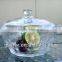 Heat resistant clear tempered glass salad bowl with lid