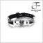 New Twelve Constellations Jewelry Titanium Stainless Steel Silicone Bangle Bracelets Best Gifts for Mens Friends