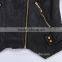 Fashion Women jackets black with gold zipper leather jacket